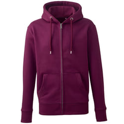 Anthem Mens Organic Full Zip Hoodie - L, Burgundy