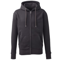 Anthem Mens Organic Full Zip Hoodie - S, Charcoal
