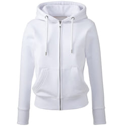 Anthem Womens/Ladies Organic Full Zip Hoodie - L, White