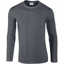 Gildan Mens Soft Style Long Sleeve T-Shirt (Pack Of 5) - M, Charcoal