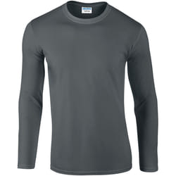 Gildan Mens Soft Style Long Sleeve T-Shirt (Pack Of 5) - M, Charcoal