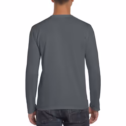 Gildan Mens Soft Style Long Sleeve T-Shirt (Pack Of 5) - M, Charcoal