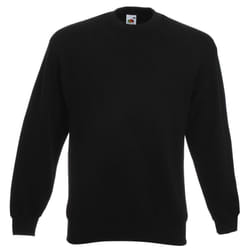 Fruit of the Loom Mens Classic 80/20 Set-in Sweatshirt - 4XL, Black