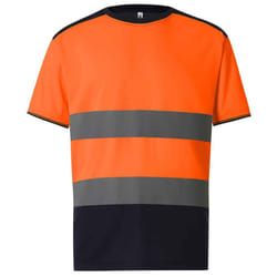 Yoko Mens Two Tone Hi-Vis T-Shirt - 3XL, Orange/Navy