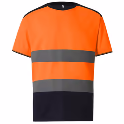 Yoko Mens Two Tone Hi-Vis T-Shirt - XXL, Orange/Navy