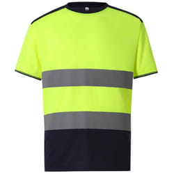Yoko Mens Two Tone Hi-Vis T-Shirt - XXL, Yellow/Navy