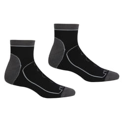 Regatta Mens Samaris Trail Ankle Socks (Pack of 2) - 9 UK-12 UK, Black/Dark Steel