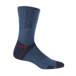 Regatta Mens Blister Protection II Socks (Pack of 2) - 9 UK-12 UK, Dark Denim/Dark Red