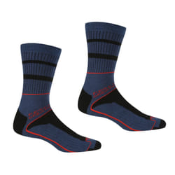 Regatta Mens Samaris 3 Season Socks (Pack of 2) - 6 UK-8 UK, Dark Denim/Orange/Black