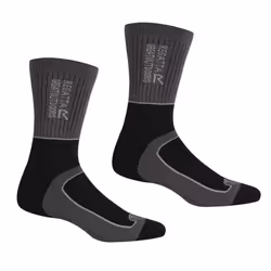 Regatta Mens Samaris 2 Season Socks (Pack of 2) - 9 UK-12 UK, Black/Dark Steel