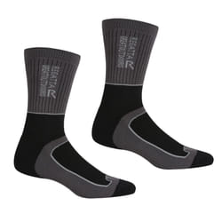 Regatta Mens Samaris 2 Season Socks (Pack of 2) - 9 UK-12 UK, Black/Dark Steel