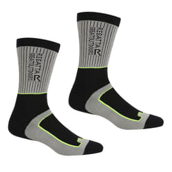 Regatta Mens Samaris 2 Season Socks (Pack of 2) - 9 UK-12 UK, Dark Steel/Electric Lime
