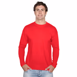 Fruit Of The Loom Mens R Long-Sleeved T-Shirt - M, Red