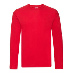 Fruit Of The Loom Mens R Long-Sleeved T-Shirt - 2XL, Red