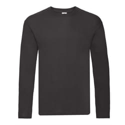 Fruit Of The Loom Mens R Long-Sleeved T-Shirt - 4XL, Black
