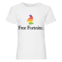 Free Fortnite Girls Rainbow Llama T-Shirt