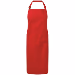 Premier Organic Fairtrade Certified Recycled Full Apron - One Size, Red