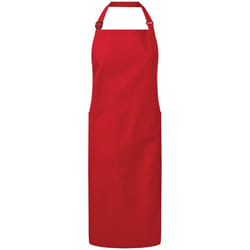 Premier Organic Fairtrade Certified Recycled Full Apron - One Size, Red