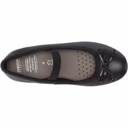 Geox Girls Plie Leather School Shoes - 1.5 UK, Black
