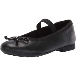 Geox Girls Plie Leather School Shoes - 3 UK, Black