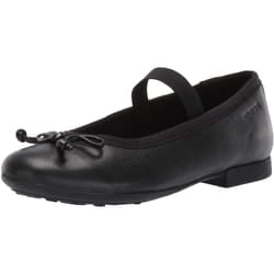 Geox Girls Plie Leather School Shoes - 4 UK, Black