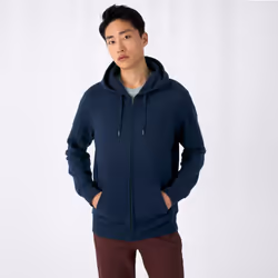 B&C Mens Full Zip Hoodie - M, Navy
