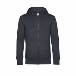 B&C Mens Full Zip Hoodie - L, Asphalt