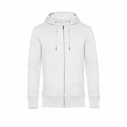 B&C Mens Full Zip Hoodie - L, White