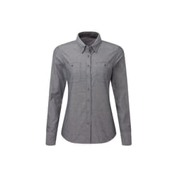 Premier Womens/Ladies Organic Fairtrade Certified Chambray Formal Shirt - XS, Grey Denim
