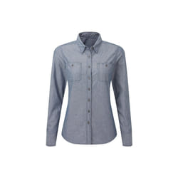 Premier Womens/Ladies Organic Fairtrade Certified Chambray Formal Shirt - 3XL, Indigo Denim