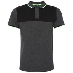 Liverpool FC Mens Panel Polo Shirt - S, Charcoal/Black