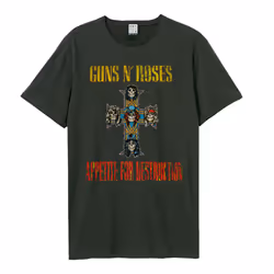 Amplified Unisex Adult Appetite For Destruction Guns N Roses T-Shirt - XS, Charcoal