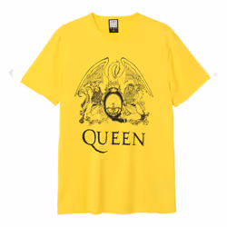 Amplified Mens Line Art Crest Queen T-Shirt - XL, Yellow