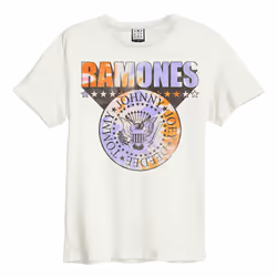 Amplified Unisex Adult Tie Dye Shield Ramones T-Shirt - XS, Vintage White