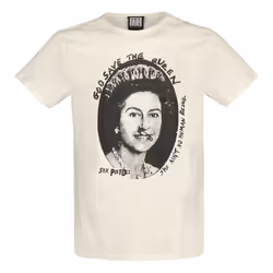 Amplified Unisex Adult God Save The Queen Sex Pistols T-Shirt - XS, Vintage White