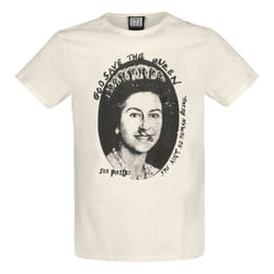 Amplified Unisex Adult God Save The Queen Sex Pistols T-Shirt - XS, Vintage White