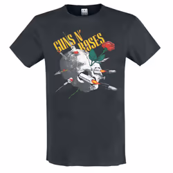Amplified Mens Needle Skull Guns N Roses T-Shirt - L, Charcoal