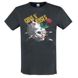 Amplified Mens Needle Skull Guns N Roses T-Shirt - L, Charcoal