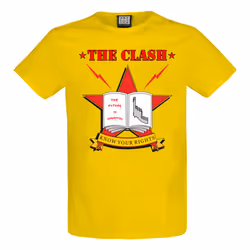 Amplified Unisex Adult Know Your Rights The Clash T-Shirt - S, Yellow