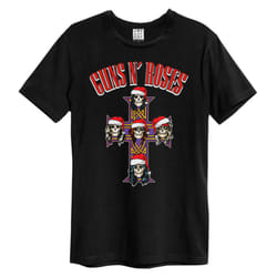 Amplified Unisex Adult Christmas Hat Band Guns N Roses T-Shirt - M, Black