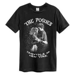 Amplified Unisex Adult Fairytale Of New York The Pogues T-Shirt - S, Black