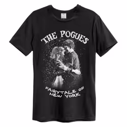 Amplified Unisex Adult Fairytale Of New York The Pogues T-Shirt - XS, Black