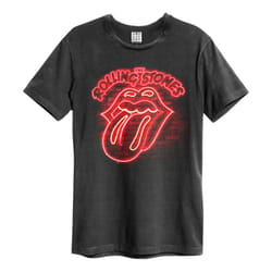 Amplified Unisex Adult Neon Light The Rolling Stones T-Shirt - XS, Charcoal