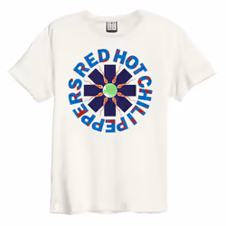 Amplified Unisex Adult The Big Race Red Hot Chilli Peppers T-Shirt - XS, Vintage White