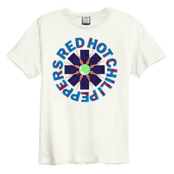 Amplified Unisex Adult The Big Race Red Hot Chilli Peppers T-Shirt - XS, Vintage White