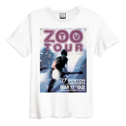 Amplified Unisex Adult Zoo TV Tour U2 T-Shirt - XL, Vintage White