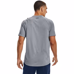Under Armour Mens Tech T-Shirt - 2XL, Light Steel Heather/Black - Additional view 4