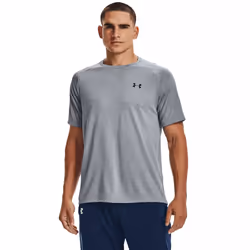 Under Armour Mens Tech T-Shirt - L, Light Steel Heather/Black