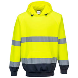 Portwest Mens Two Tone High-Vis Hoodie - 3XL, Yellow/Navy