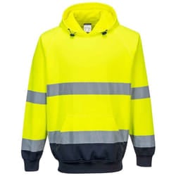 Portwest Mens Two Tone High-Vis Hoodie - S, Yellow/Navy